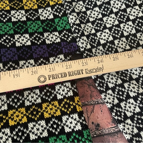 Vintage 90s Sweater Abstract Bold Printed Knit by Jamie Scott Large Crazy Fun - Picture 2 of 6